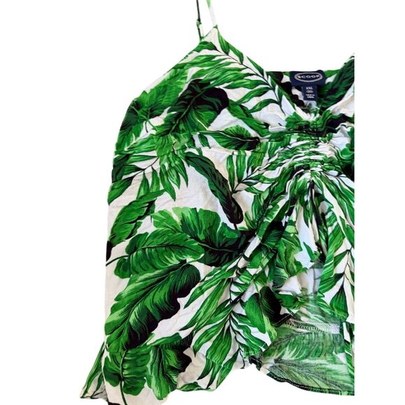SCOOP NYC Palm Leaf Tropical Print Ruched Tank Top Size XXL - Picture 4 of 6